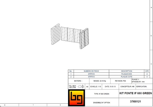 [37I68121] KIT FONTE IF 680 GREEN (4 X 07FF513 + 4 X 07FF515)