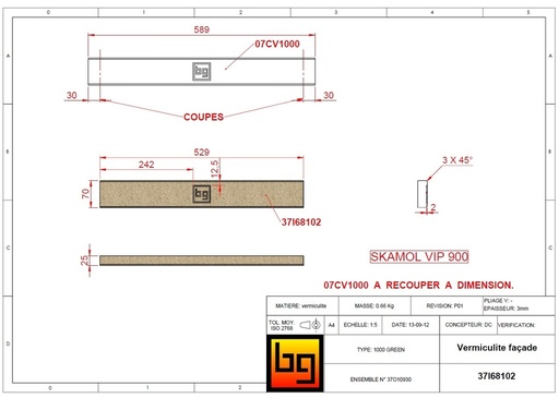 [37I68102] VERMICULITE FACADE IF 680 GREEN A RECOUPER