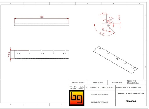 [37I68064] DEFLECTEUR DESENFUMAGE SERIE 680 GREEN