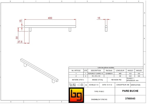[37I60045] PARE BUCHE IF 600 GREEN Lg400