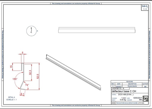 [37DF90115P] DEFLECTEUR BASE C CH CONCEPT 920 DF et SF PEINT