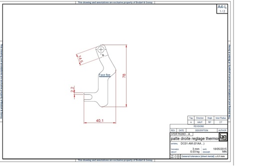 [37DF7628D] me PATTE REGLAGE THERMOSTAT CONCEPT( NEW )