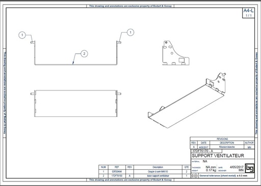 [37DF76170] SUPPORT VENTILATEUR CONCEPT DF et SF