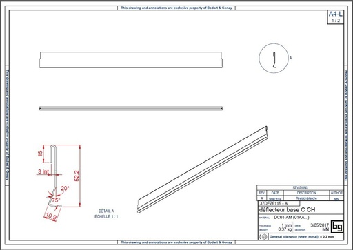 [37DF76115P] DEFLECTEUR BASE C CH CONCEPT 790 DF et SF PEINT