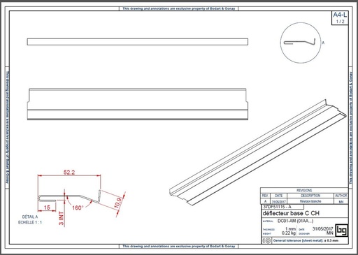 [37DF51115P] DEFLECTEUR BASE C CH CONCEPT 540,540V DF et SF PEINT