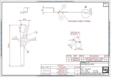 [37B80061] BRAS DE DECENDRAGE OPTI 800 V2