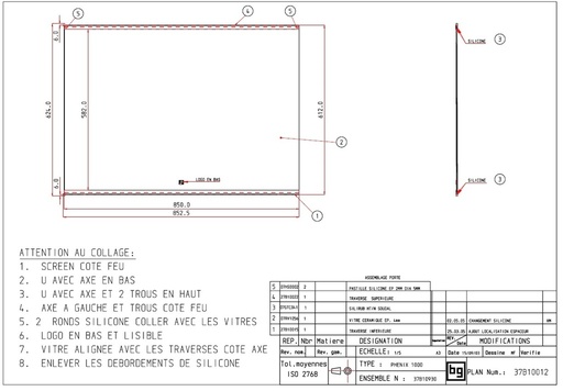 [37B10012] ASSEMBLAGE PORTE PHENIX 1000