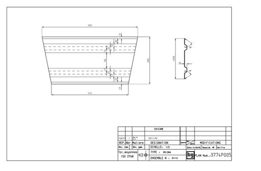 [3774P005] CHICANE PRISMA 590 x 250