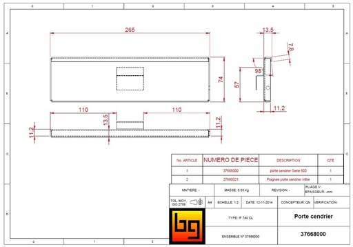 [37668000] PORTE CENDRIER IF 96