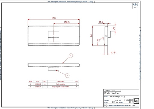 [37660000] PORTE CENDRIER IF 603     1996 (213x74)
