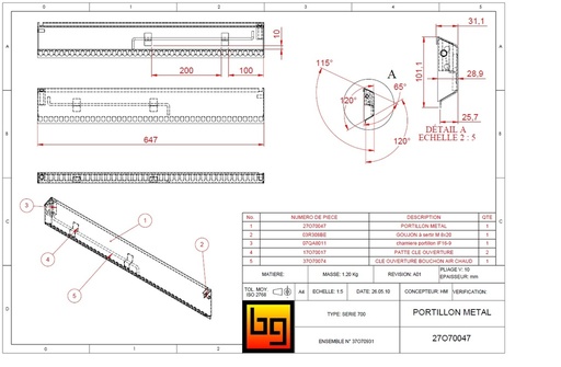 [27O70047] PORTILLON SOUDE METAL OPTI 700