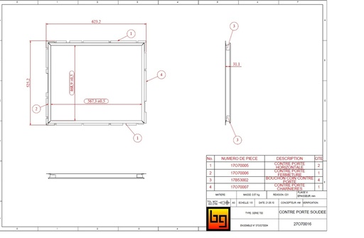 [27O70016] ENSEMBLE CONTRE PORTE SOUDEE SERIE 700