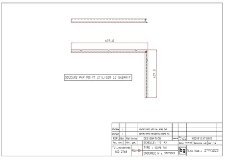 [27M75D20] ENSEMBLE CONTRE PORTE SCOPE 745 DROIT
