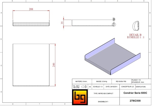 [27I6C008] CENDRIER IF 600 COMPACT GREEN