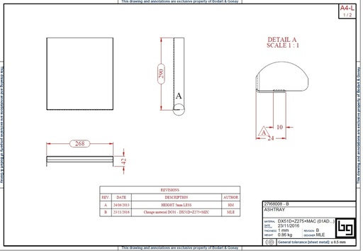 [27I68008] CENDRIER IF 680-740 GREEN