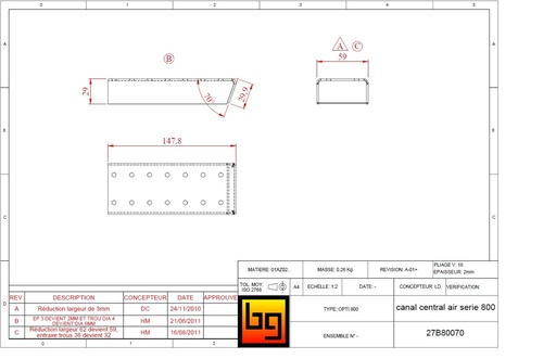 [27B80070] CANAL CENTRAL AIR SERIE 800