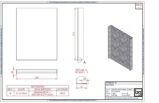 [27B80008] CENDRIER SERIE 800