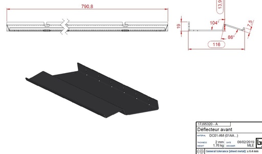[17J95320P] DEFLECTEUR AVANT PEINT IF EASY 950