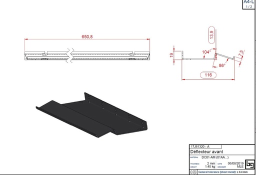 [17J81320P] DEFLECTEUR AVANT PEINT IF EASY 810