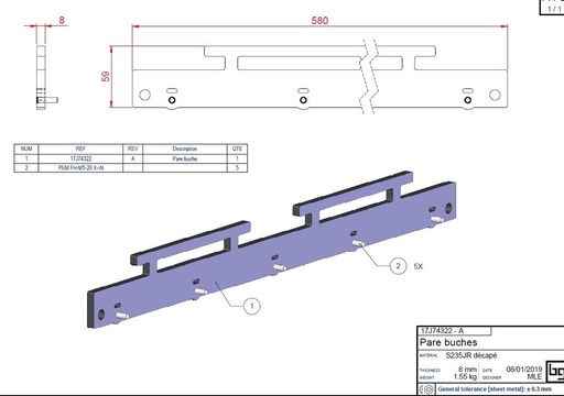 [17J74322P] PARE-BUCHES PEINT IF EASY 740