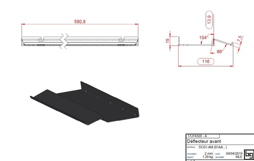 [17J74320P] DEFLECTEUR AVANT PEINT IF EASY 740