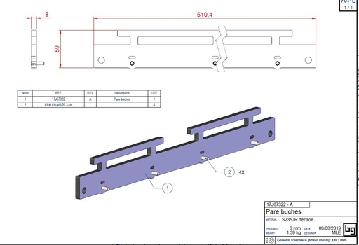 [17J67322P] PARE-BUCHES PEINT IF EASY 670