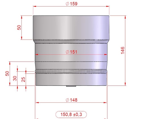 [07VM0150] BUSELOT RACCORD.CHEMINEE DIA 150