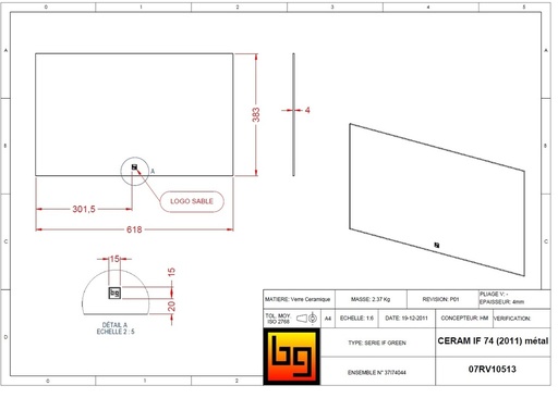 [07RV10513] CERAM. IF 740 Green  (2011) métal 618x383x4