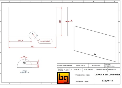 [07RV10510] CERAM. IF 680 Green  (2011) métal 562x343x4