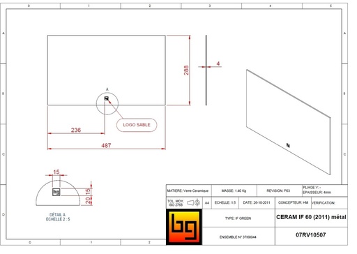 [07RV10507] CERAM. IF 600 Green  (2011) métal 487x288x4