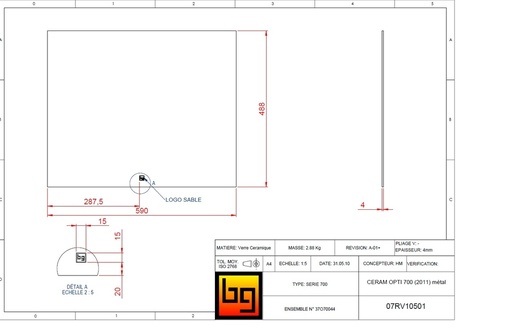[07RV10501] CERAM. OPTI 700 (2011) métal 590x488x4