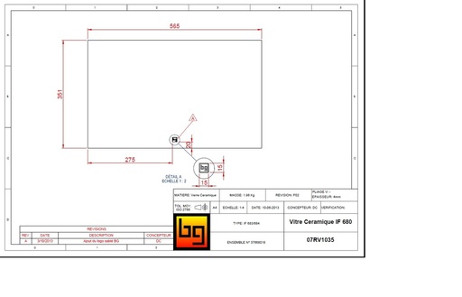 [07RV1035] CERAM. 565X351X4 IF683/684 révision 10/6/2013