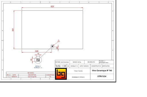[07RV1034] CERAM. 625X391X4 IF743/744 révision 10/6/2013