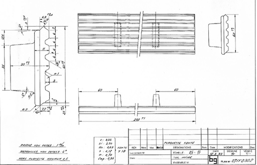 [07FF0302] PLAQUETTE FONTE 240X60X30