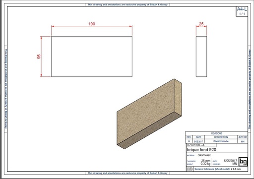 [07CV920] BRIQUE SKAMOLEX FOND CONCEPT 920 DF et SF