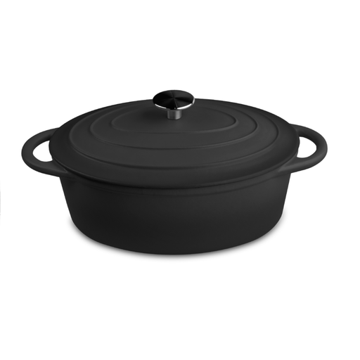 [030.03.01.001] Oval casserole satin black dia 29 cm Noir