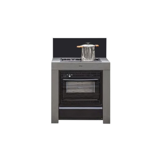 [111.ENO.04.005.MOD7005] Modulo combine table de cuisson et four Gris/Noir